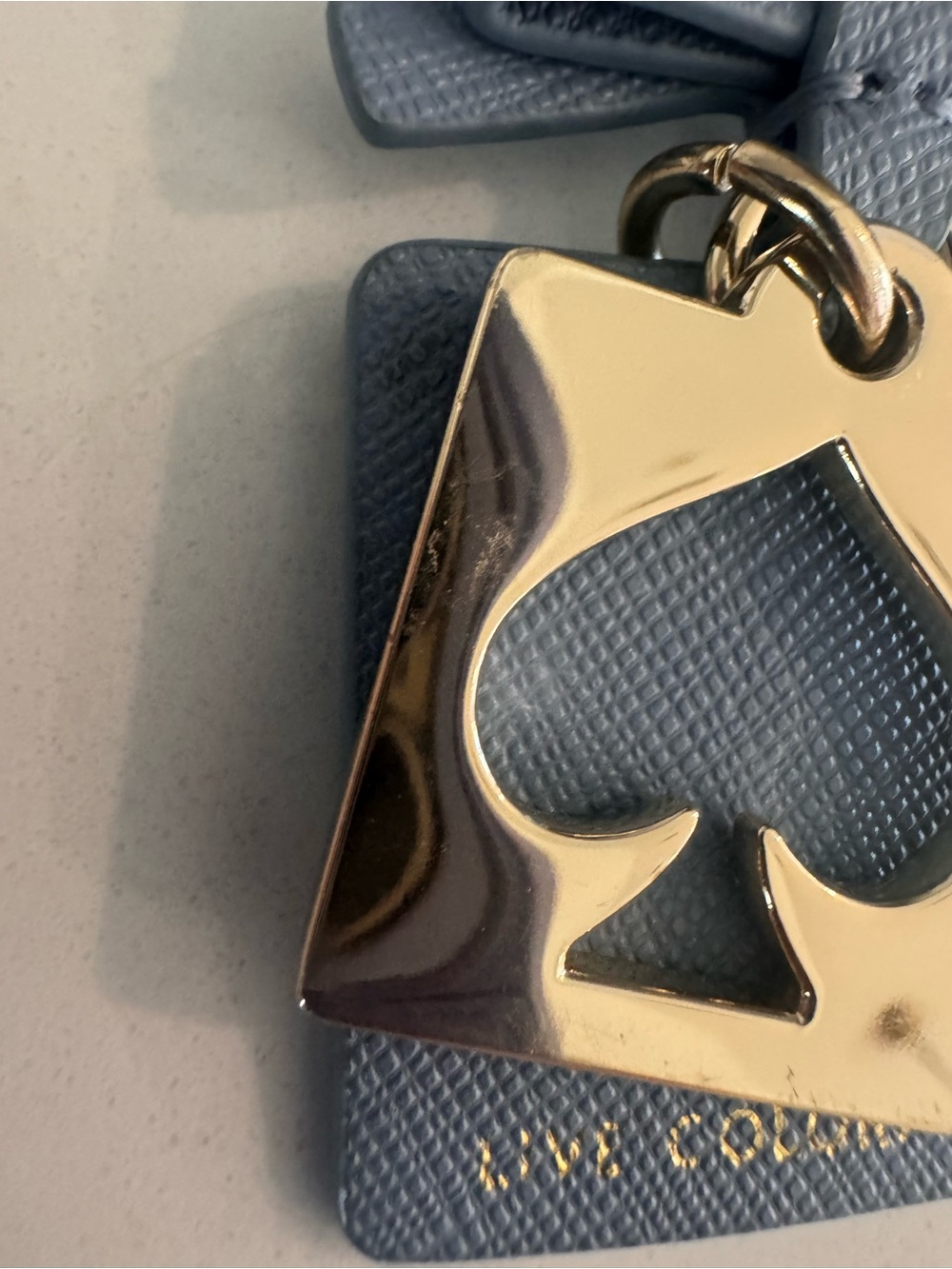 Blue Kate Spade Spade Charm Keychain - Picture 2 of 6
